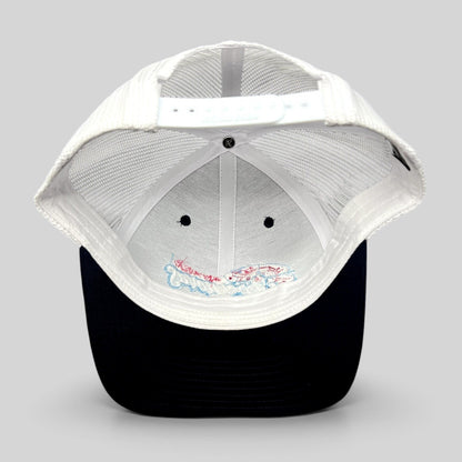 Raree Finds Omaha Supernovas Richardson 112 trucker hat interior view showing white mesh and adjustable snapback