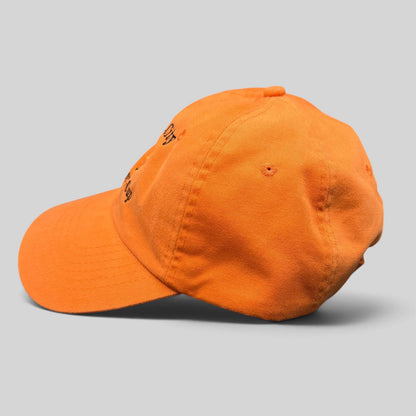 Raree Finds orange cotton dad cap with Aspen City Mayor’s Cup embroidery and adjustable strapback closure