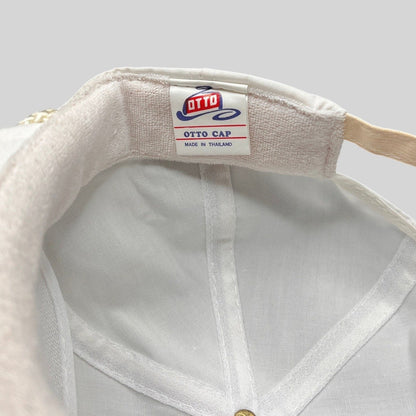 Raree Finds vintage Otto Cap white hat interior label showing Made in Thailand branding and soft sweatband