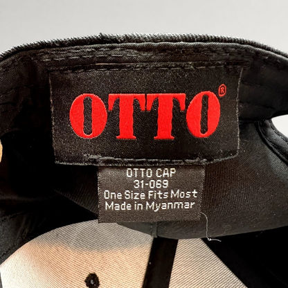 Raree Finds black OTTO cap interior label showing brand name, model number 31-069, and one size fits most details.