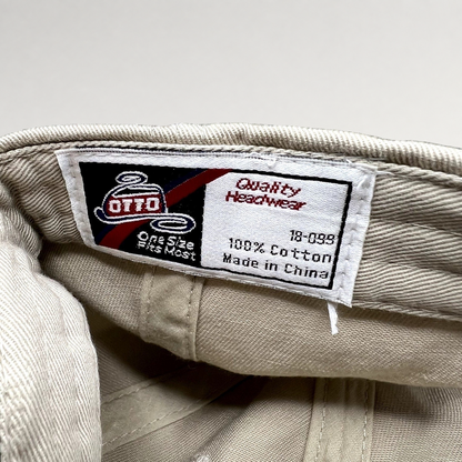 Raree Finds vintage OTTO cap interior label showing 100 percent cotton construction and quality headwear branding