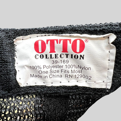 Raree Finds vintage Otto Collection trucker hat interior tag showing material composition and brand details