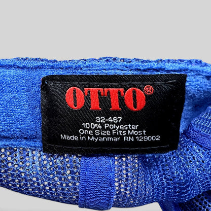 Raree Finds Sonic The Hedgehog trucker hat interior label showing Otto brand, polyester material, and origin details.
