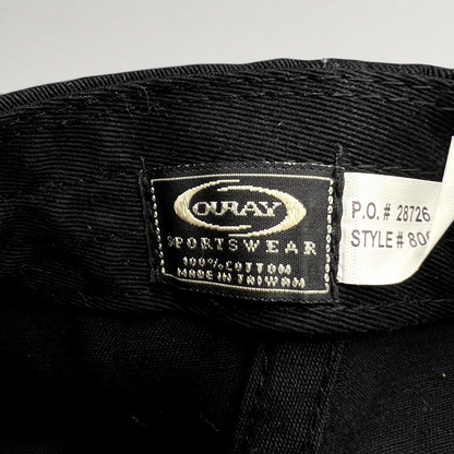 Raree Finds vintage Ouray Sportswear black cotton hat interior brand label and care tag detail