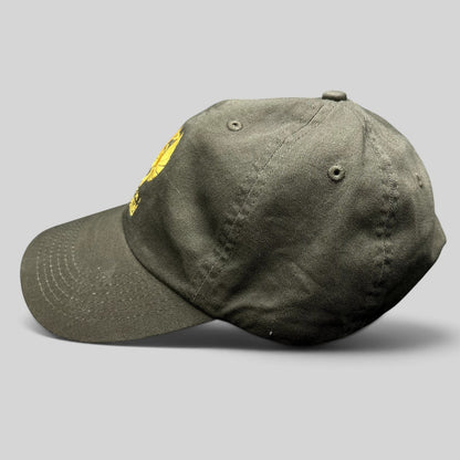 Raree Finds olive drab cotton strapback hat with gold embroidered Jaeger Pilot insignia from Pacific Rim Uprising