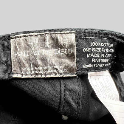 Raree Finds Panic! At The Disco Pray For The Wicked hat interior label showing 100% cotton and licensing details