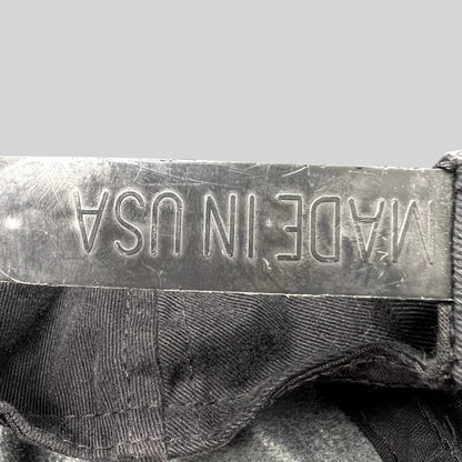 Raree Finds vintage black snapback hat featuring Made in USA tag detail from a Pearl Vodka promotional cap
