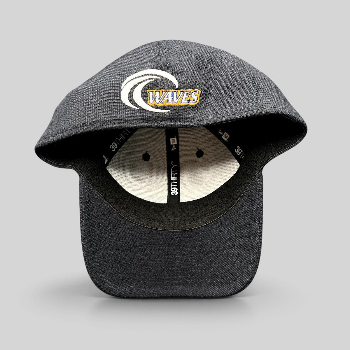 Raree Finds navy Pepperdine Waves New Era 39THIRTY flex fit hat with embroidered logo and structured curved bill