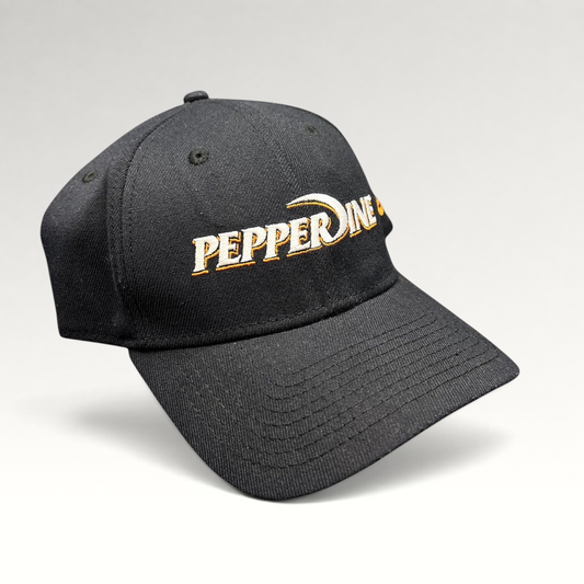 Raree Finds navy Pepperdine Waves New Era 39THIRTY flex fit hat with embroidered white and orange wordmark