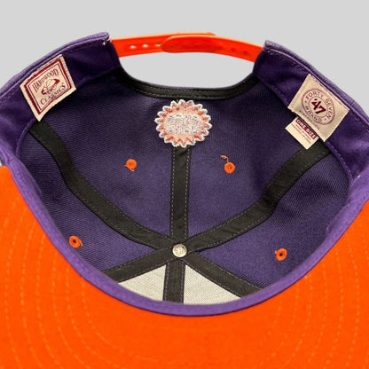 Raree Finds Phoenix Suns 47 Brand Hardwood Classics snapback interior showing branding labels and sun logo embroidery