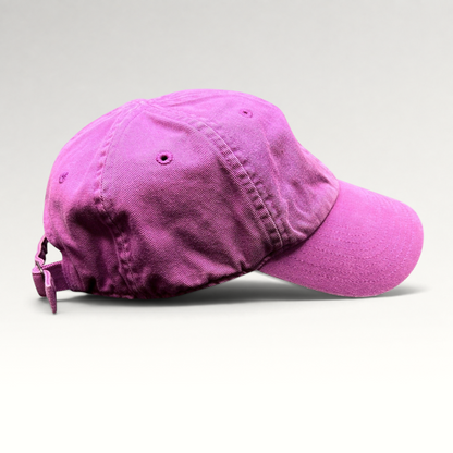 Raree Finds Nike Heritage86 pink cotton twill strapback hat with a curved brim and unstructured relaxed fit