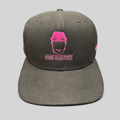Raree Finds black New Era 9FIFTY snapback hat with pink Pink Whitney logo embroidery and structured flat brim