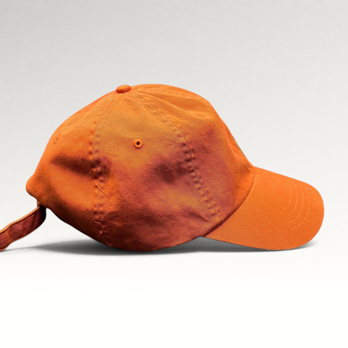 Raree Finds Polo Ralph Lauren orange cotton strapback cap with unstructured fit and embroidered pony logo
