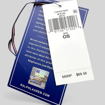 Raree Finds Polo Ralph Lauren Team USA Olympic hat product tag with barcode and official holographic seal