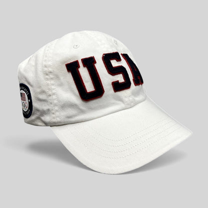 Raree Finds white Polo Ralph Lauren Team USA Olympic strapback hat with navy and red felt USA lettering
