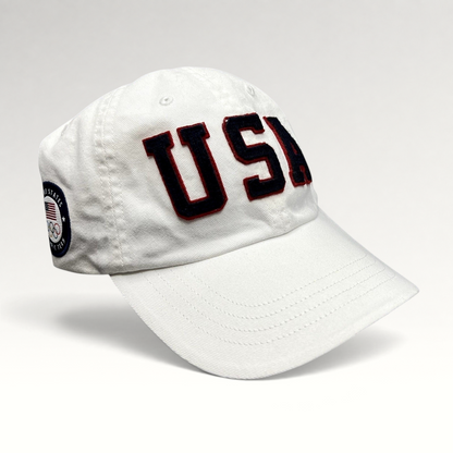 Raree Finds white Polo Ralph Lauren Team USA Olympic strapback hat with navy and red felt USA lettering