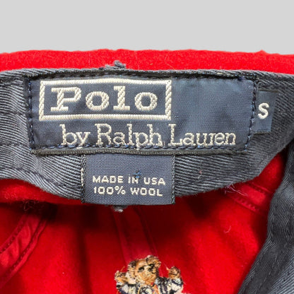 Raree Finds vintage Polo by Ralph Lauren wool cap interior label showing Made in USA and 100% wool material details