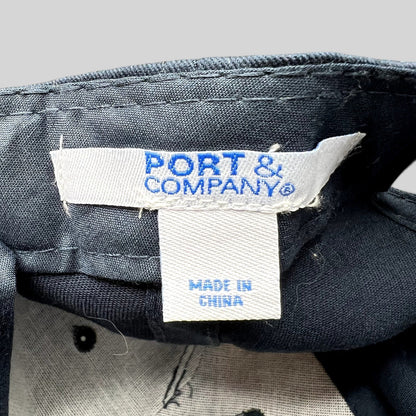 Raree Finds Port & Company brand label inside a black Legion Marvel TV series strapback hat made in China