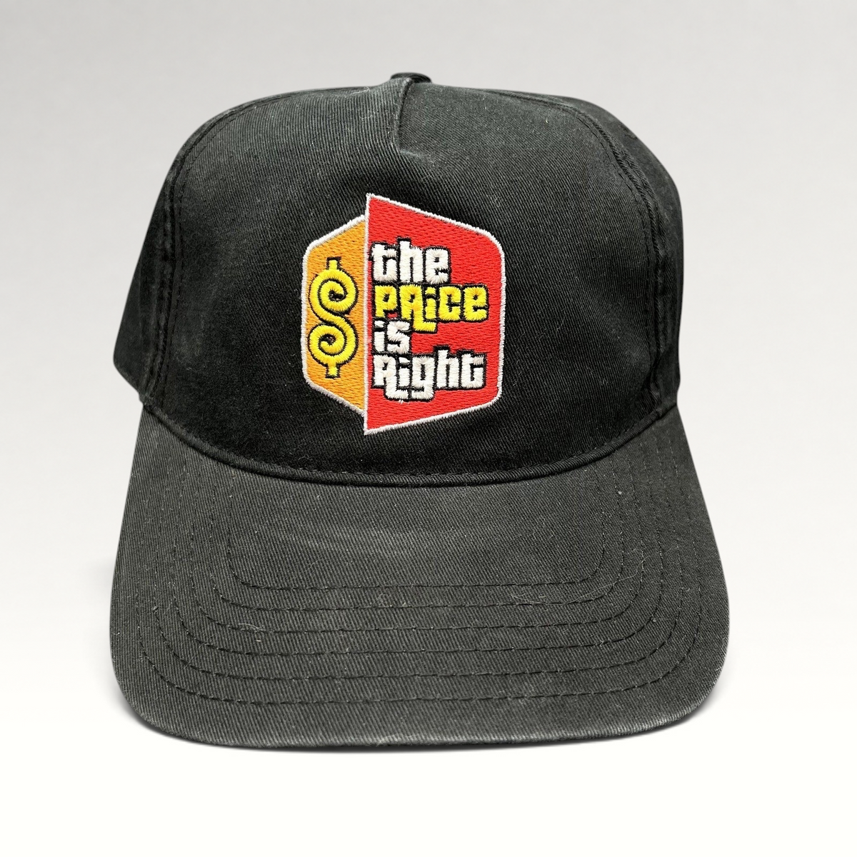 Raree Finds black cotton strapback hat with The Price Is Right game show logo embroidery on the front