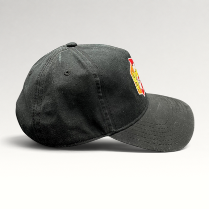 Raree Finds black cotton strapback hat with The Price Is Right game show logo embroidery and curved brim