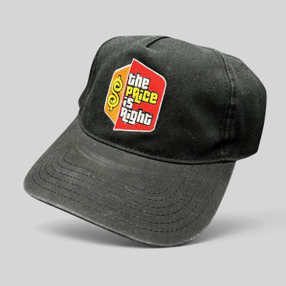 Raree Finds black cotton strapback hat featuring The Price Is Right embroidered game show logo on the front panel