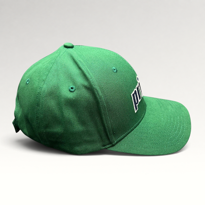 Raree Finds green Prince Pickleball strapback hat with white embroidered script logo on the front crown