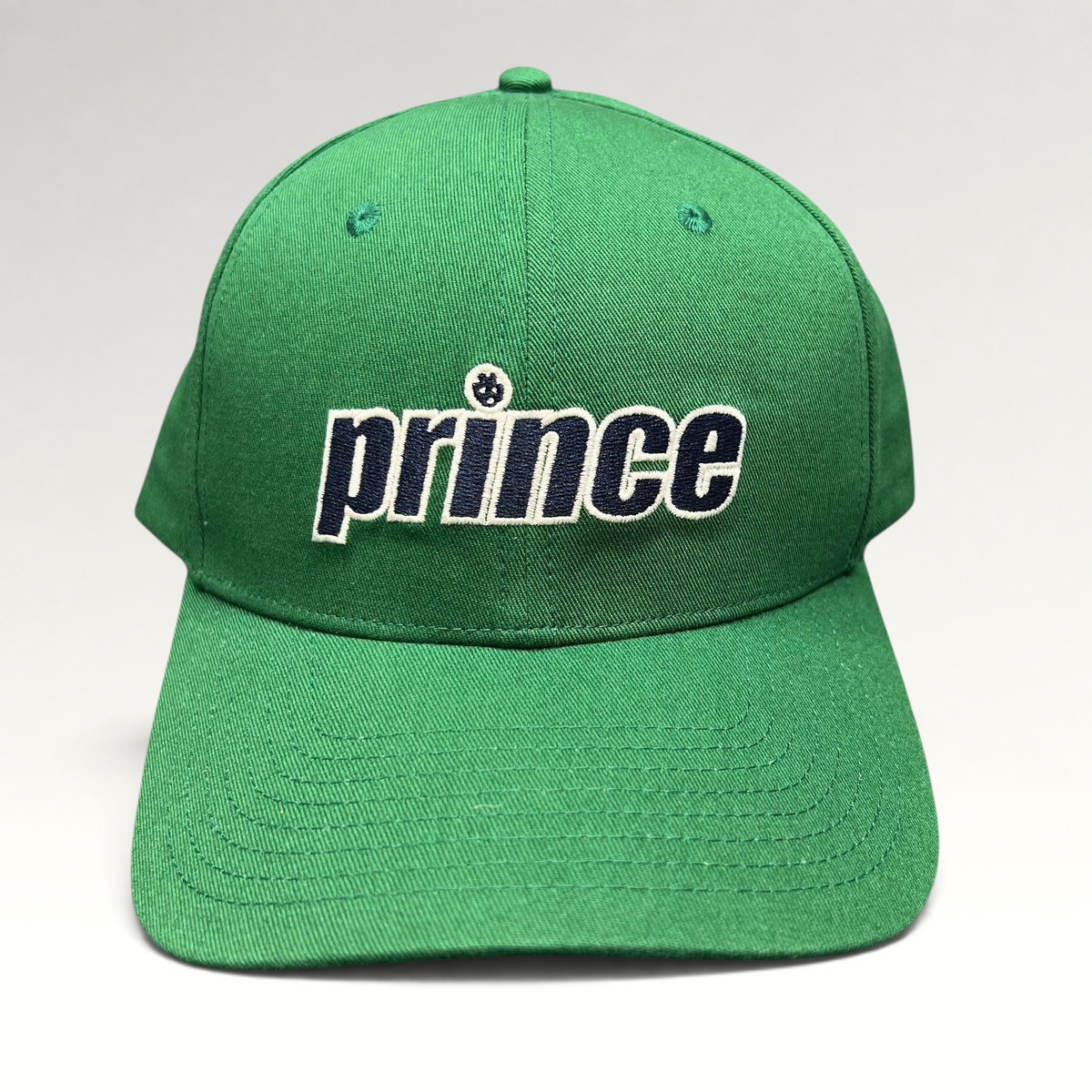 Raree Finds Prince Pickleball green strapback hat with bold embroidered script logo on the front crown