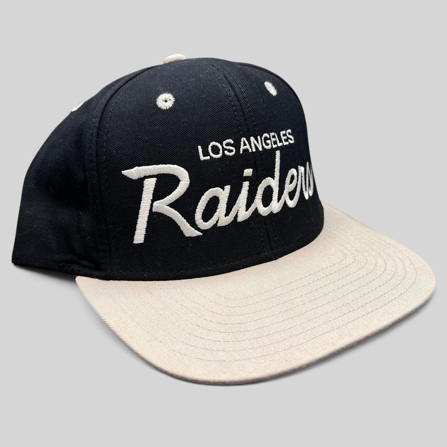 Raree Finds Reebok NFL Vintage Collection Los Angeles Raiders black and grey script snapback hat