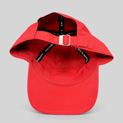 Raree Finds Nike Air Jordan red strapback club cap showing the interior adjustable metal buckle and branded taping.