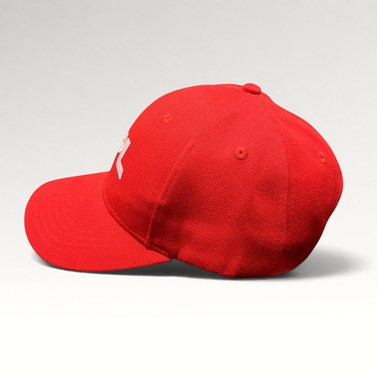 Raree Finds red JPL NASA snapback hat with white embroidered logo and space-themed illustrated underbrim