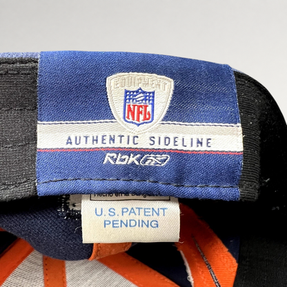 Raree Finds vintage Reebok NFL Authentic Sideline Denver Broncos hat interior tag showing U.S. Patent Pending label