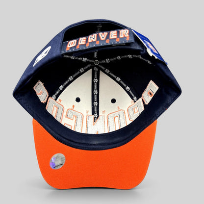 Raree Finds NWT Reebok Denver Broncos NFL strapback hat in navy and orange with oversized front embroidery