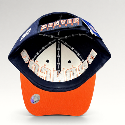 Raree Finds NWT Reebok Denver Broncos NFL strapback hat in navy and orange with oversized front embroidery