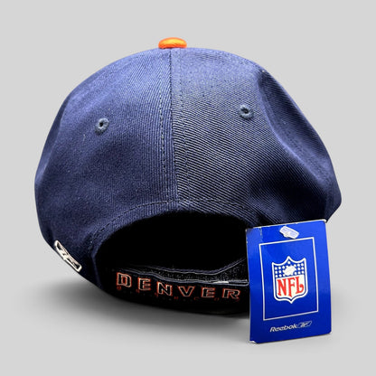 Raree Finds NWT Reebok Denver Broncos navy and orange cotton strapback hat with NFL tag and Denver back embroidery