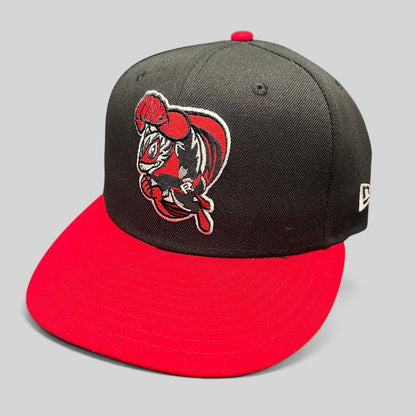 Raree Finds Richmond Flying Squirrels Marvel Defenders New Era 59FIFTY fitted cap with red and black mascot embroidery.
