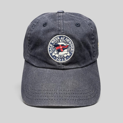 Raree Finds navy blue 2012 Rolex Newport Bermuda Race Week strapback hat with embroidered sailing event crest