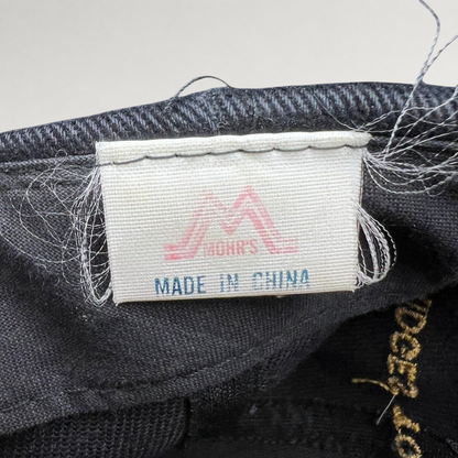 Raree Finds vintage 1997 Rolling Stones tour hat interior label by Mohr's showing Made in China tag