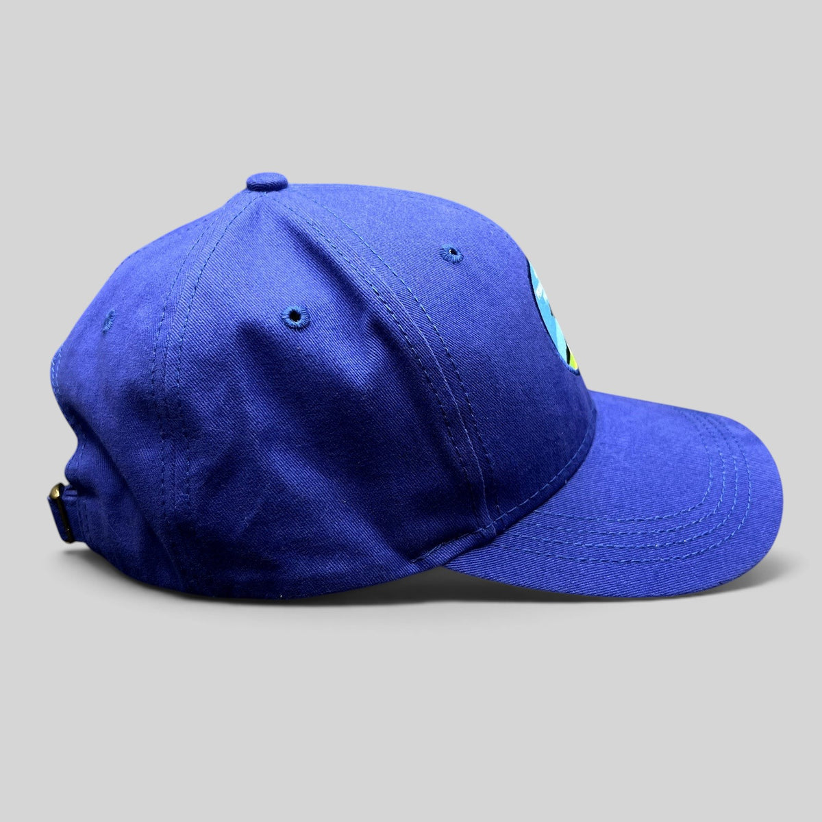 Raree Finds royal blue AT&T Pebble Beach Pro-Am golf hat with embroidered logo and adjustable brass buckle strap