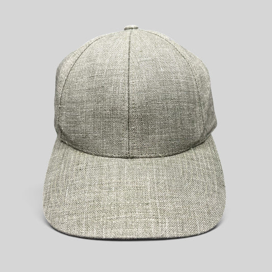 Raree Finds Angelico Italian linen strapback cap in sage green with an unstructured minimalist design.