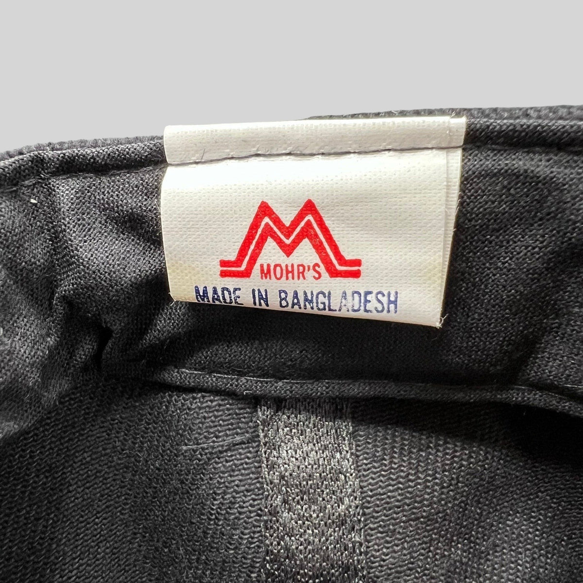 Raree Finds vintage Scream 2 movie promo snapback interior tag by Mohr's on black cotton twill fabric