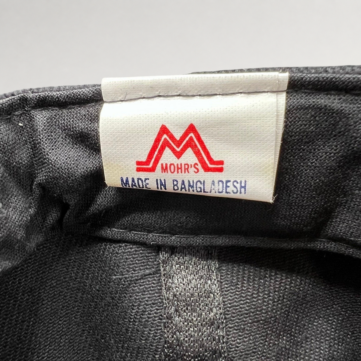 Raree Finds vintage Scream 2 movie promo snapback interior tag by Mohr's on black cotton twill fabric