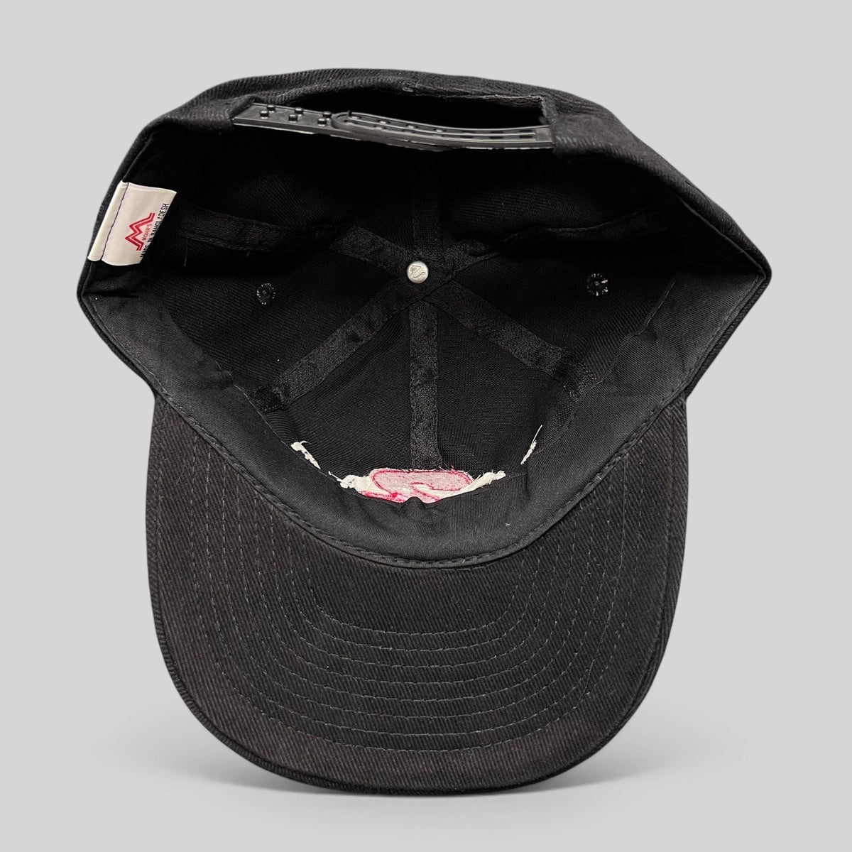 Raree Finds vintage 1997 Scream 2 movie promo snapback hat in black cotton twill with interior Mohr's brand tag