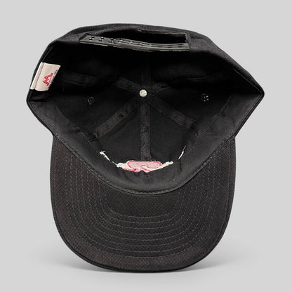 Raree Finds vintage 1997 Scream 2 movie promo snapback hat in black cotton twill with interior Mohr's brand tag