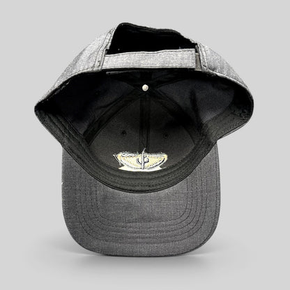 Raree Finds vintage sun-faded black cotton strapback hat with Sedona Arizona embroidered logo interior detail