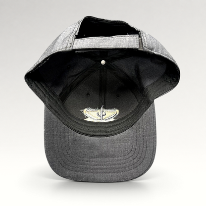 Raree Finds vintage sun-faded black cotton strapback hat with Sedona Arizona embroidered logo interior detail