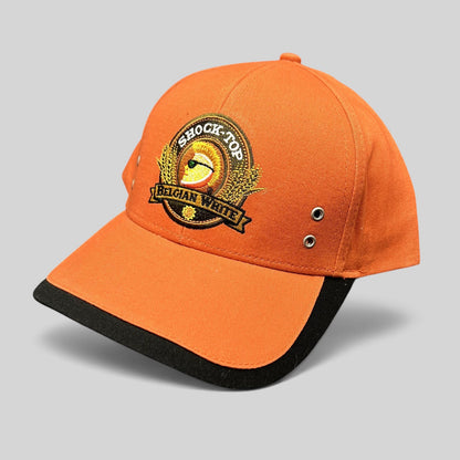 Raree Finds Shock Top Belgian White orange cotton strapback hat with embroidered citrus mascot and black sandwich bill