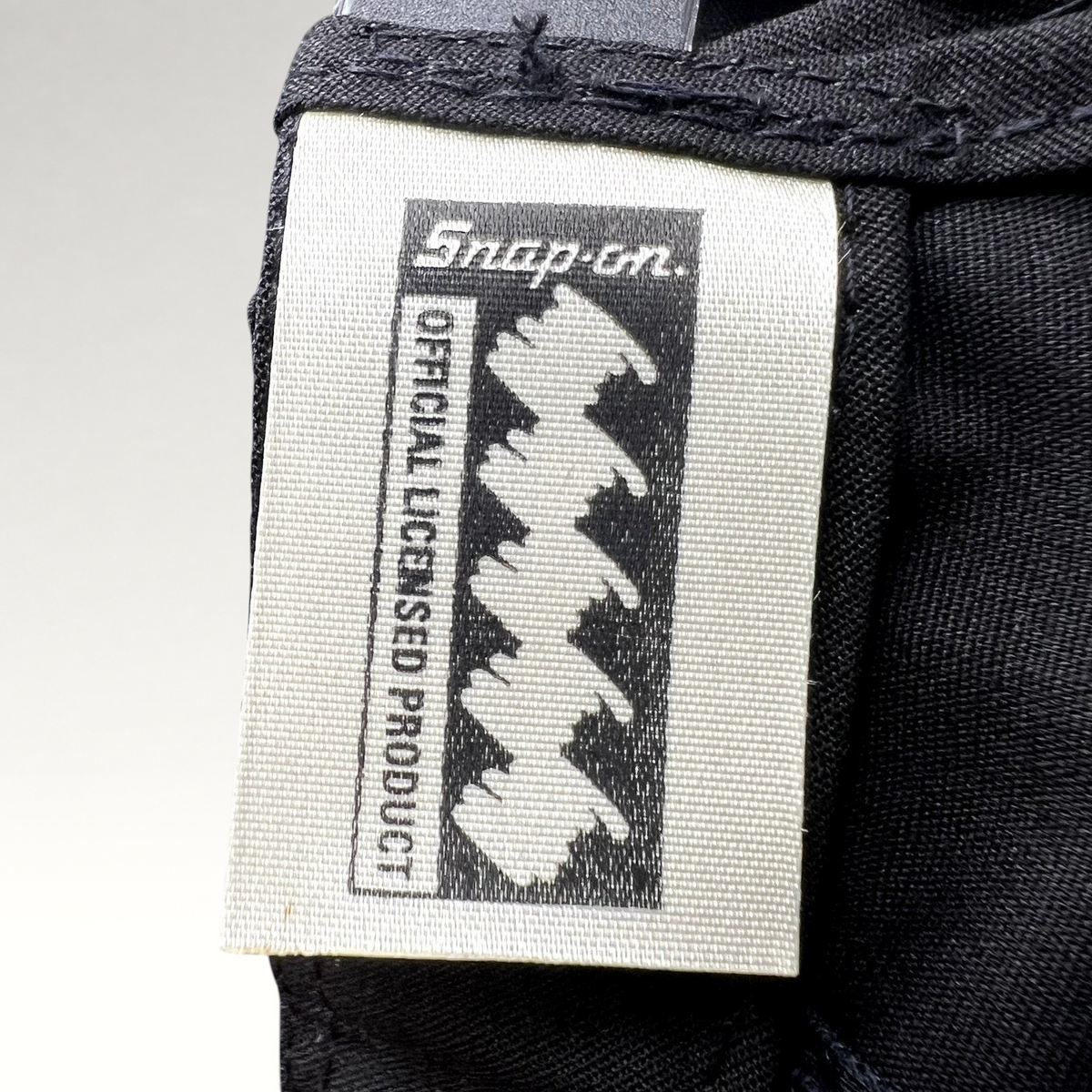 Raree Finds vintage Snap-on Tools hat interior fabric tag with official licensed product branding
