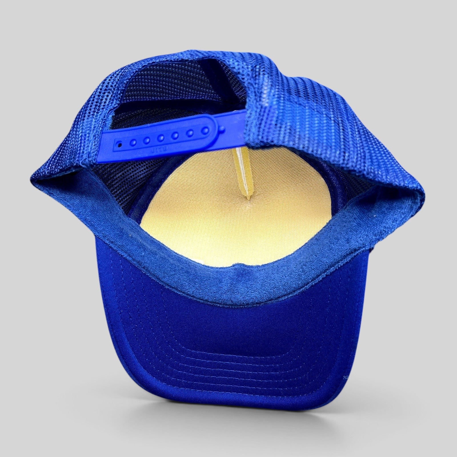 Raree Finds blue and white Sonic The Hedgehog trucker hat with mesh back and adjustable snapback closure
