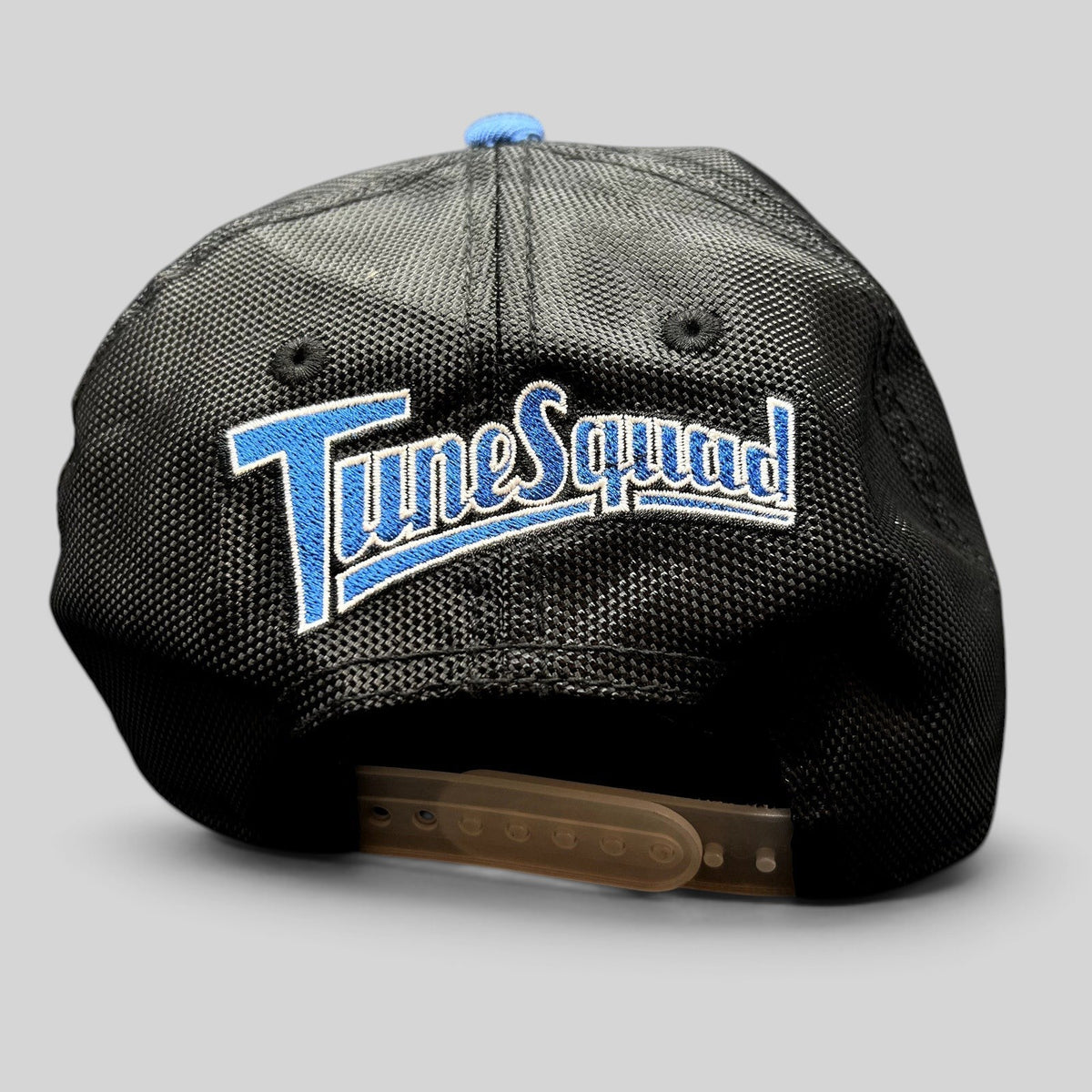 Raree Finds 2016 Space Jam Tune Squad snapback hat with black textured crown and blue embroidered logo
