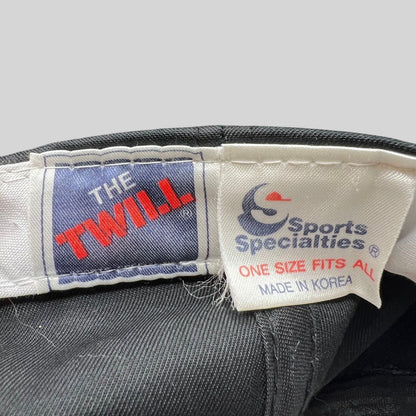 Raree Finds vintage Sports Specialties The Twill cap interior tag showing branding and Made in Korea label